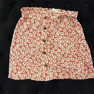 Paper bag Button-Front Mini Skirt